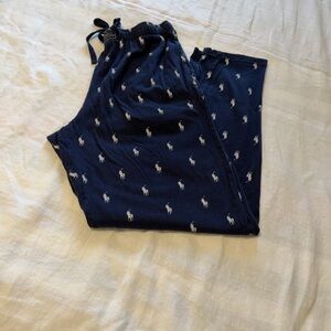 Polo Ralph Lauren Blue Pajama Pants with White Pony Logo
